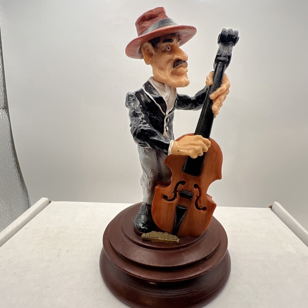Vintage Argentine Tango Musician Figurine Caricature Bass Player Argentina